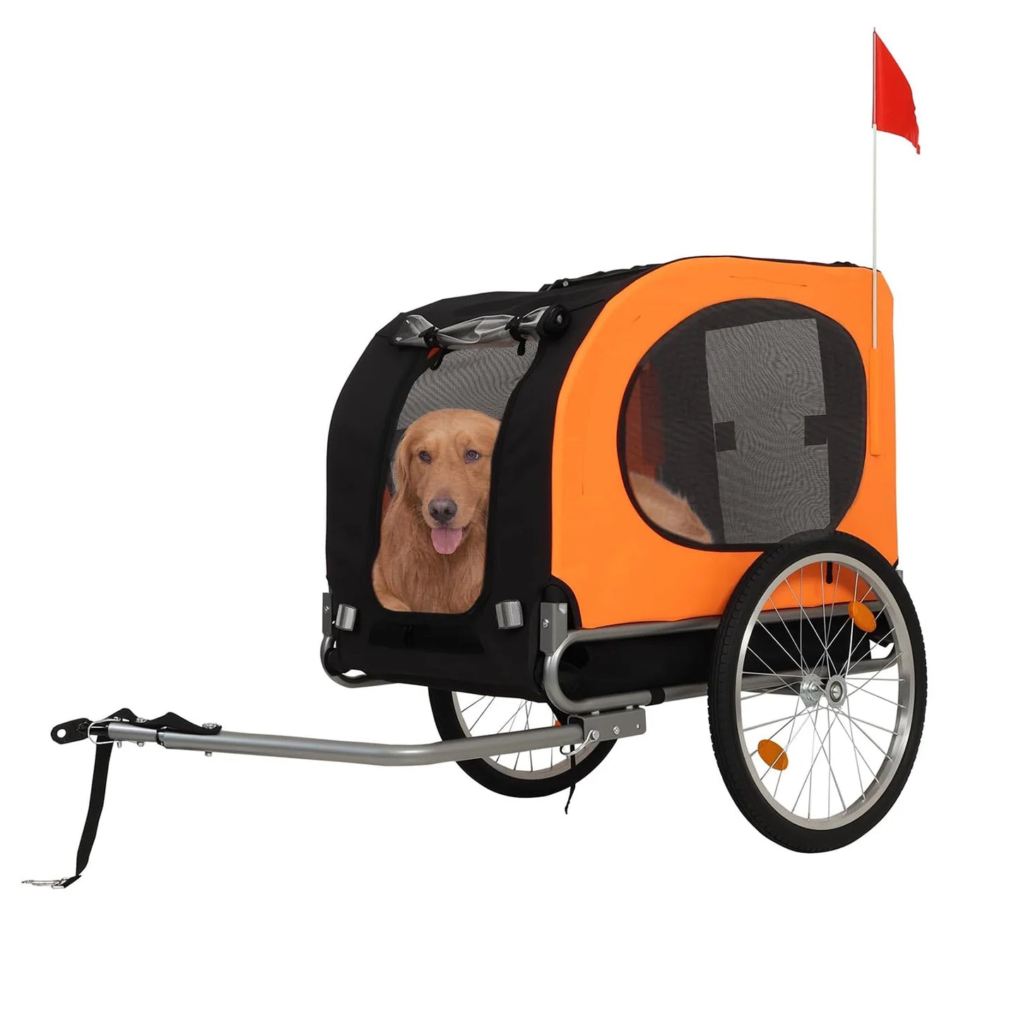 Dog Bike Trailer 88LBS Dog Cart for Bicycle Pet Cart Bicycle Carrier with Wheels,Folding Cart Frame,Univer-Sal Bicycle Coupler