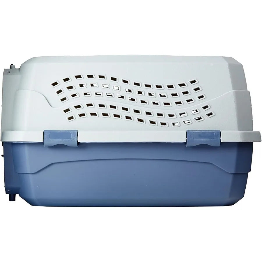 2Door TopLoad HardSided Pet Travel Carrier for Dogs and Cats Gray Blue 22.8L x 15.0W x 13.0H Ideal for Airplane Car and Road Tr