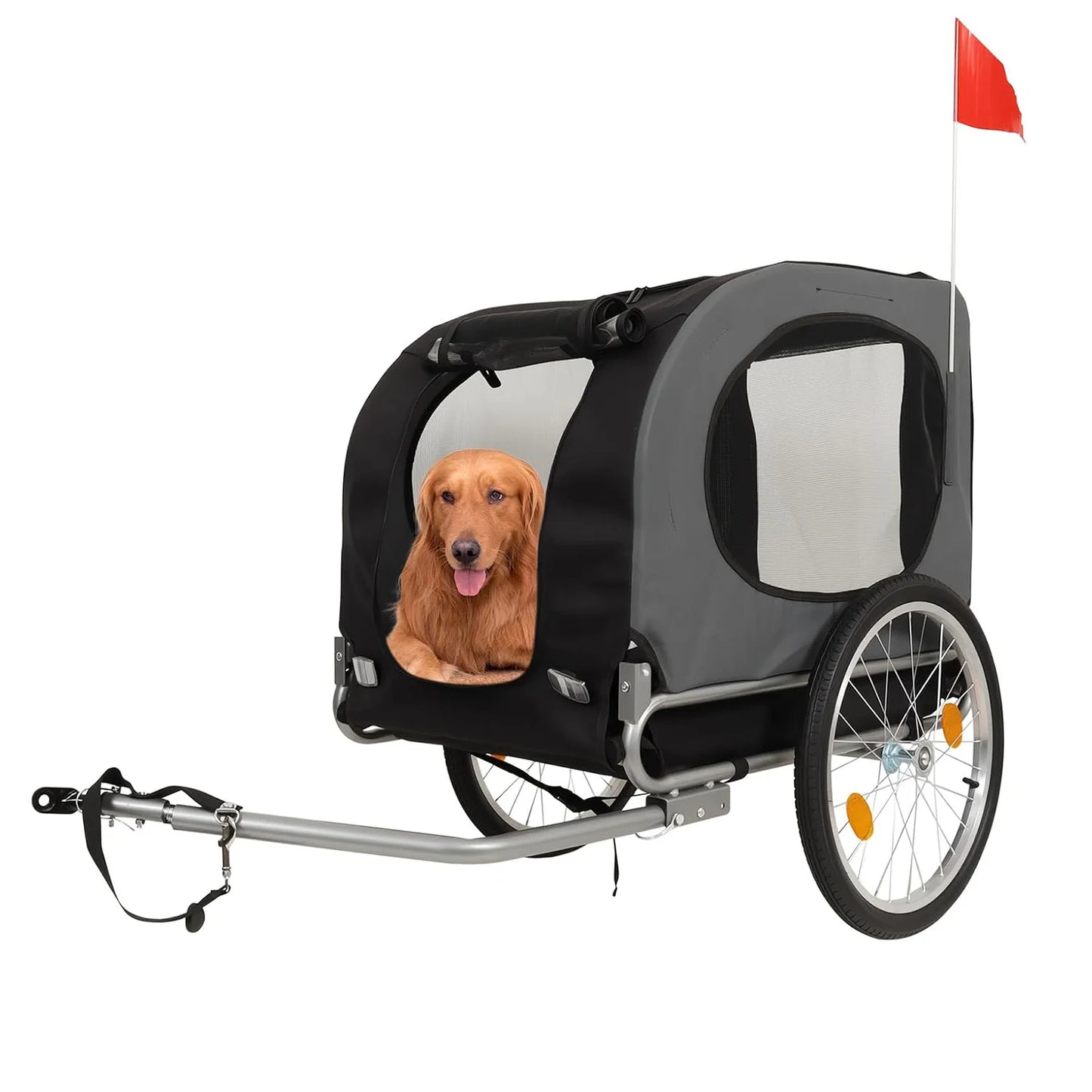 Dog Bike Trailer 88LBS Dog Cart for Bicycle Pet Cart Bicycle Carrier with Wheels,Folding Cart Frame,Univer-Sal Bicycle Coupler