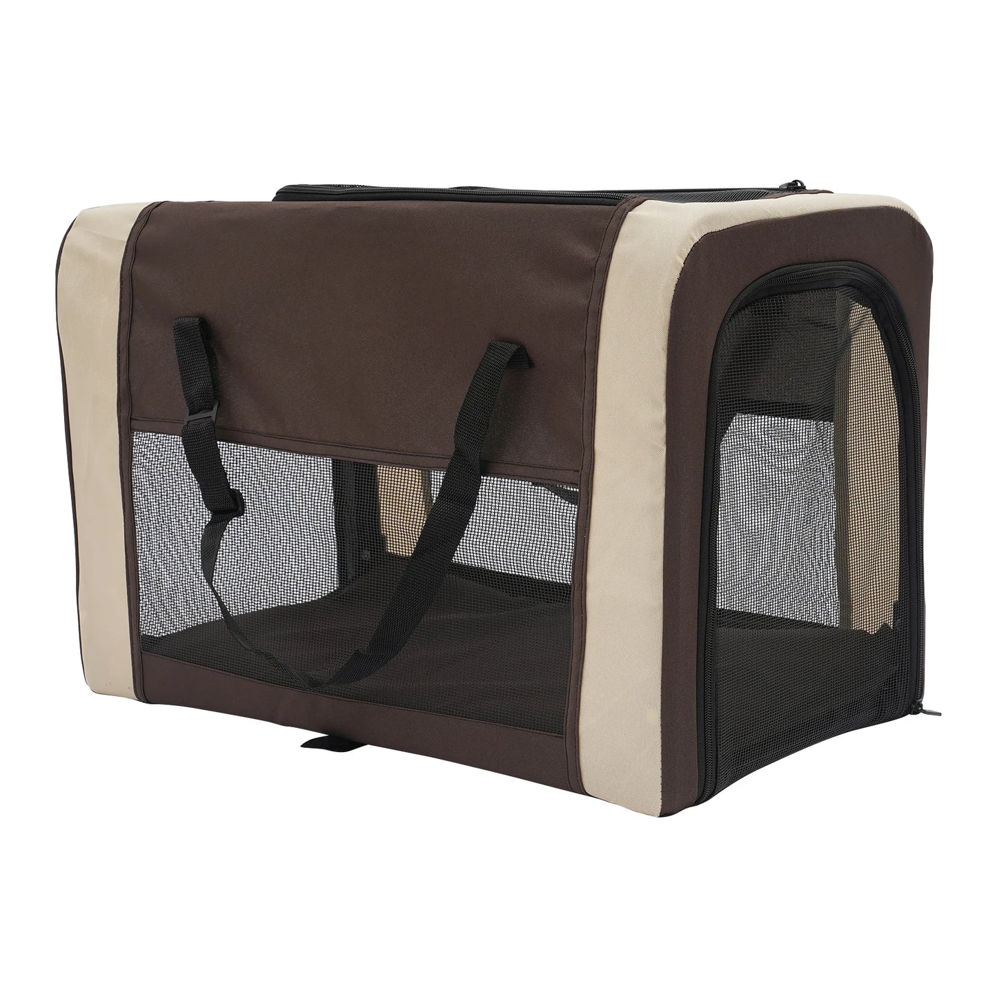 2-Tier Foldable Pet Stroller, Dog & Cat Stroller, Foldable Pet Stroller for Small & Medium Dogs, Overall Load 77lbs (Coffee)