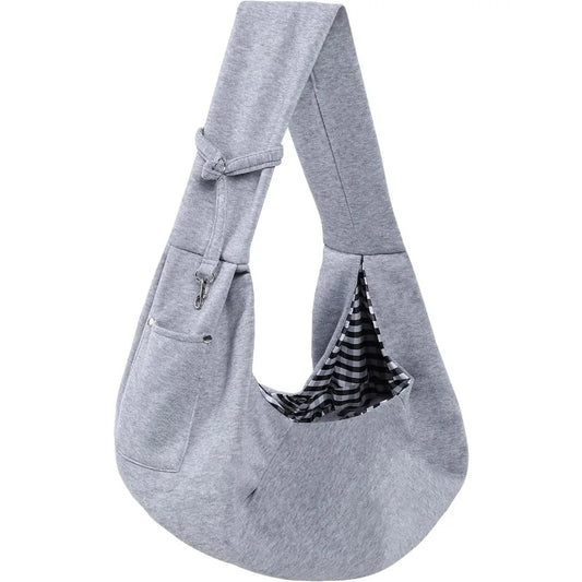 Reversible Dog Carrier Sling with Storage Pocket for HandFree Transport of Small Dogs and Cats During Travel Lightweight and Sa
