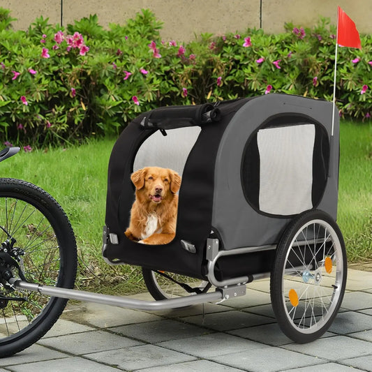 Dog Bike Trailer 88LBS Dog Cart for Bicycle Pet Cart Bicycle Carrier with Wheels,Folding Cart Frame,Univer-Sal Bicycle Coupler